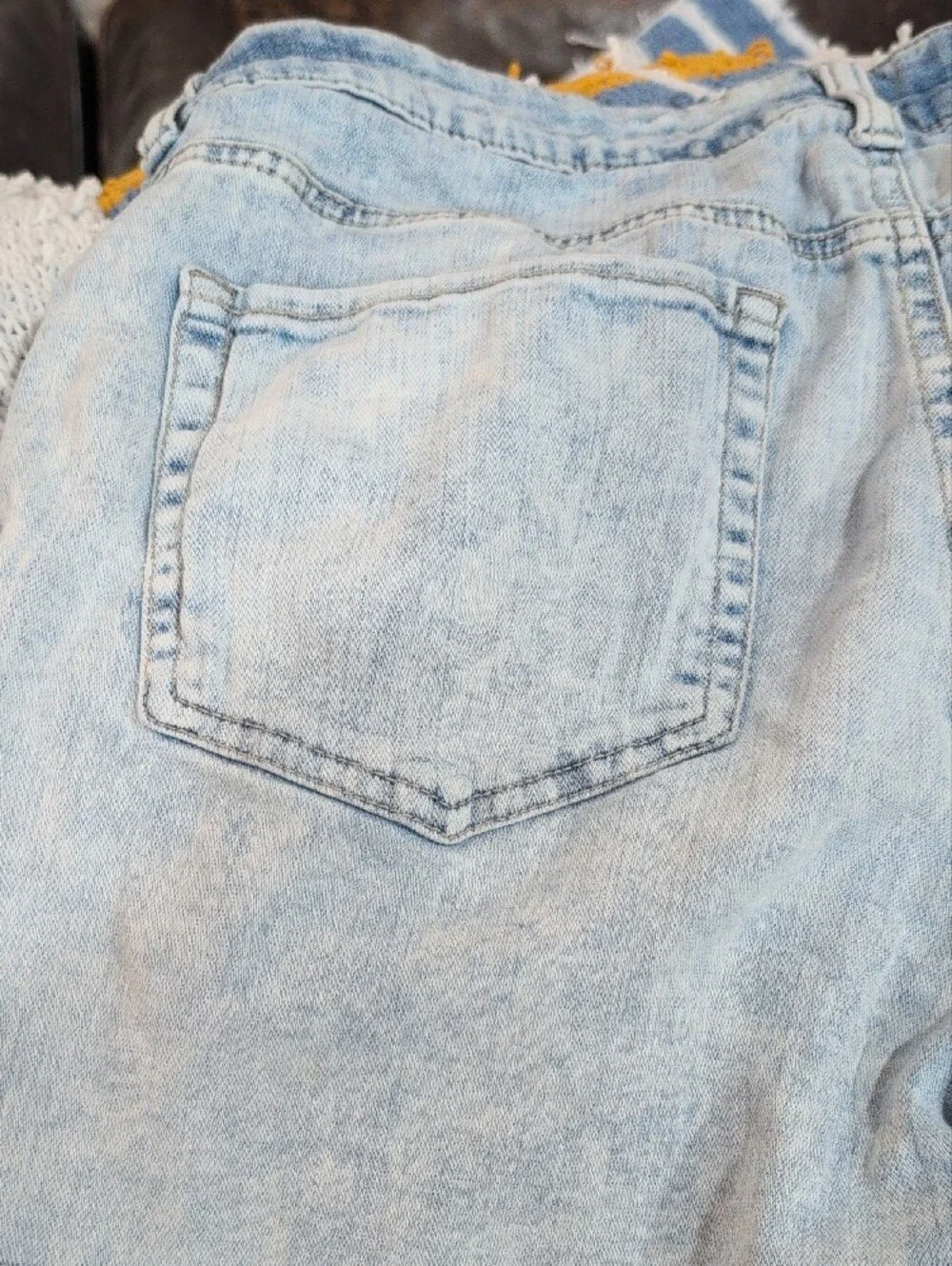 Time and Tru Light Blue Embroidered Denim Shorts